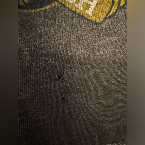 REDONE Notre Dame Upcycled Cropped Hoodie Women’s Grey & Black Size XS/Small - Picture 9 of 10